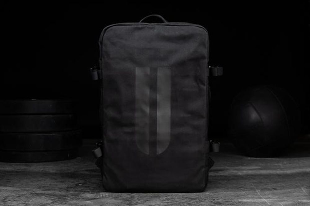 NOBULL Horns Waxed Canvas Backpacks - Black - Ireland (0813QYIVF)